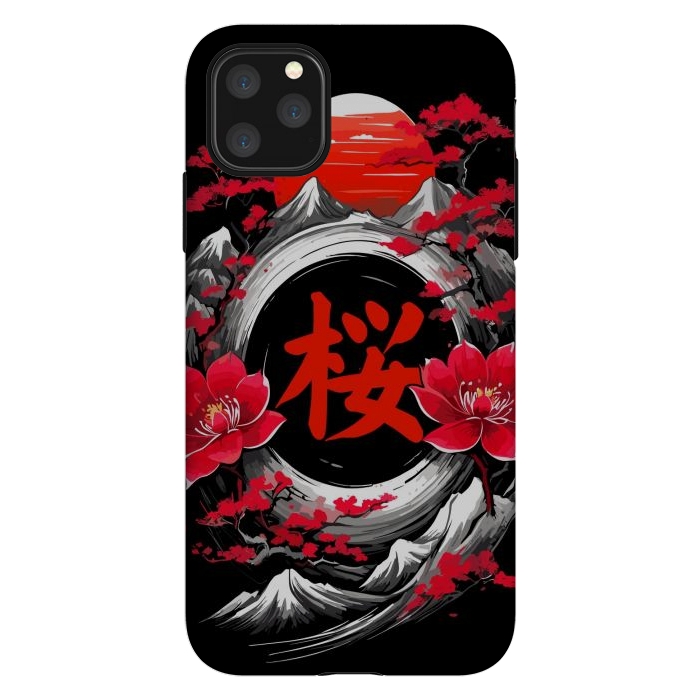 iPhone 11 Pro Max StrongFit Cherry trees of Mount Fuji by LM2Kone