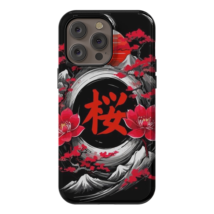 iPhone 14 Pro max StrongFit Cherry trees of Mount Fuji by LM2Kone