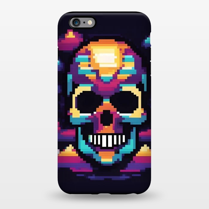 iPhone 6/6s plus StrongFit Neon Pixel Skull by JohnnyVillas