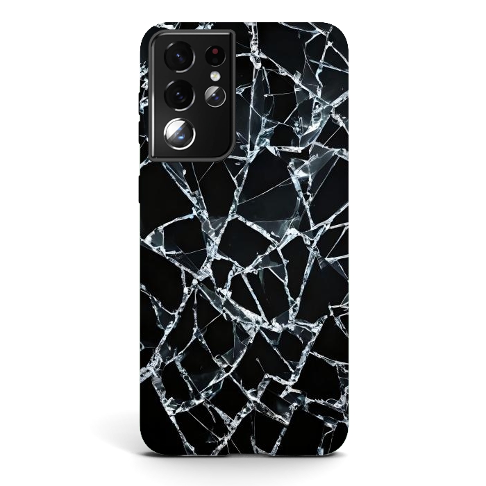 Galaxy S21 ultra StrongFit Broken Glass by JohnnyVillas