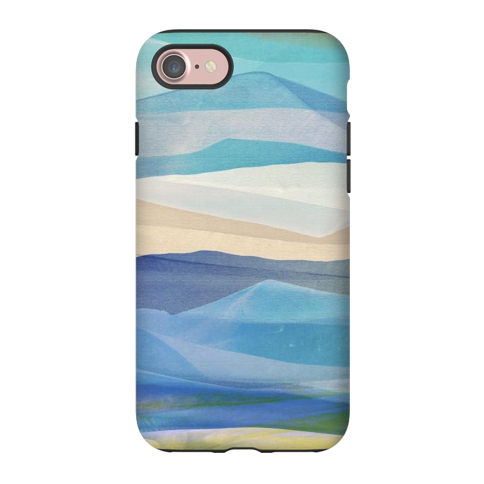 iPhone 7 StrongFit Blue abstract mountain landscape - painted mountains by Oana 