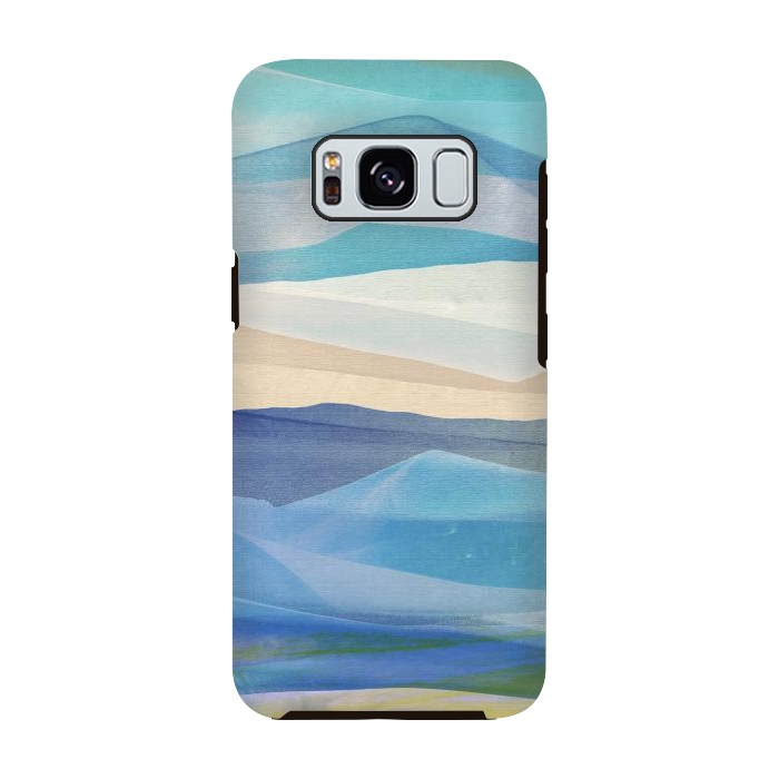 Galaxy S8 StrongFit Blue abstract mountain landscape - painted mountains by Oana 