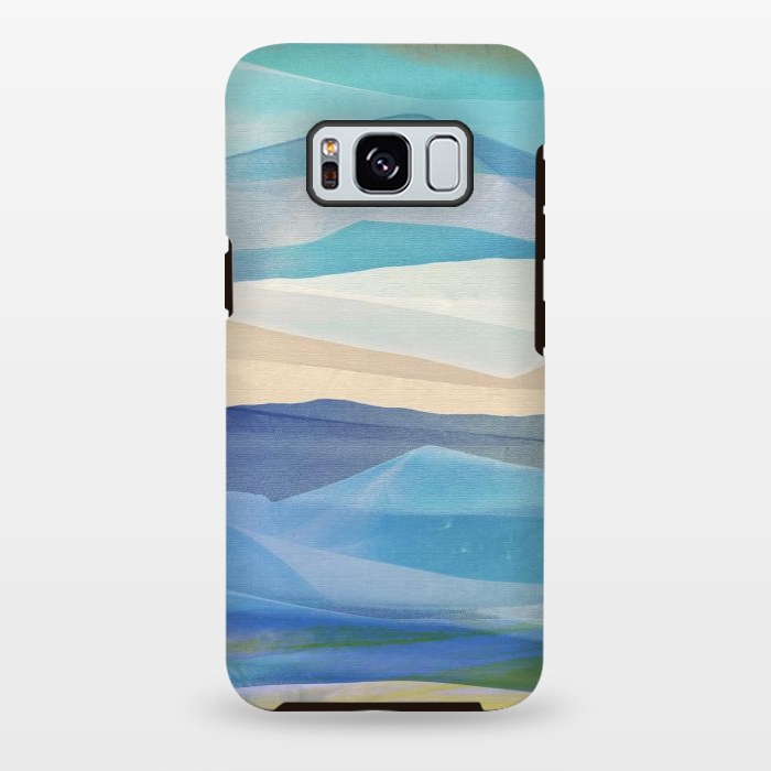 Galaxy S8 plus StrongFit Blue abstract mountain landscape - painted mountains by Oana 