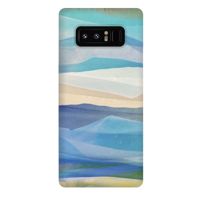 Galaxy Note 8 StrongFit Blue abstract mountain landscape - painted mountains by Oana 