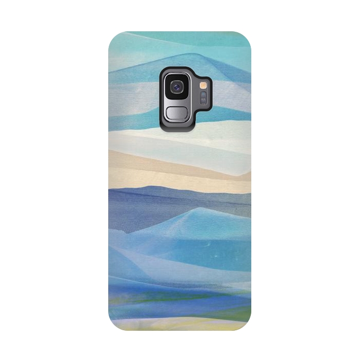 Galaxy S9 StrongFit Blue abstract mountain landscape - painted mountains by Oana 