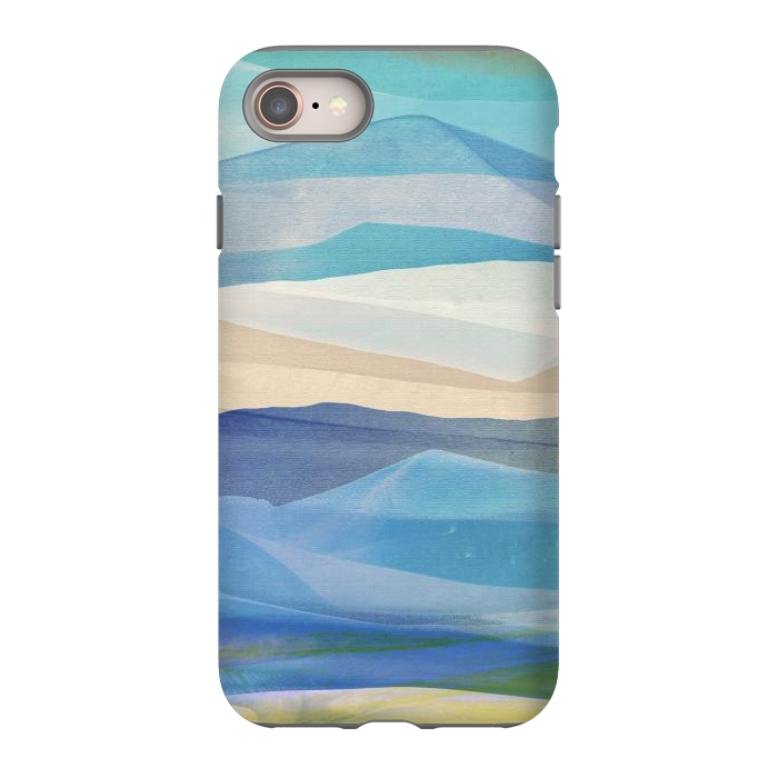 iPhone 8 StrongFit Blue abstract mountain landscape - painted mountains by Oana 