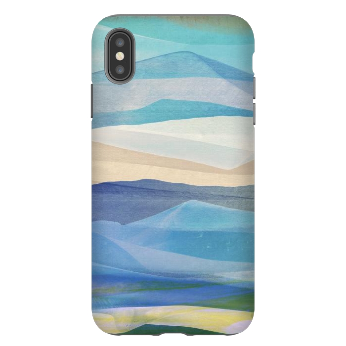 iPhone Xs Max StrongFit Blue abstract mountain landscape - painted mountains by Oana 