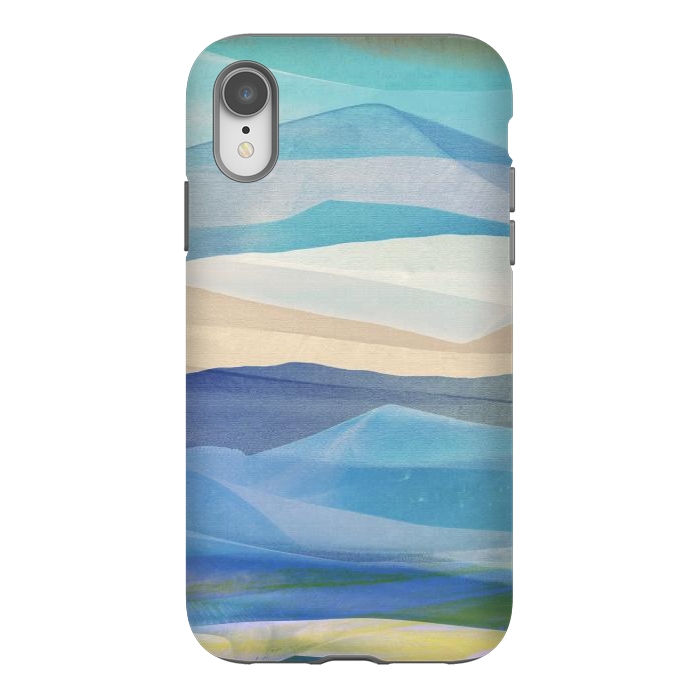 iPhone Xr StrongFit Blue abstract mountain landscape - painted mountains by Oana 