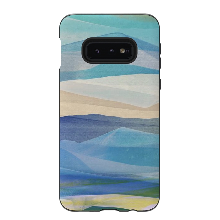 Galaxy S10e StrongFit Blue abstract mountain landscape - painted mountains by Oana 