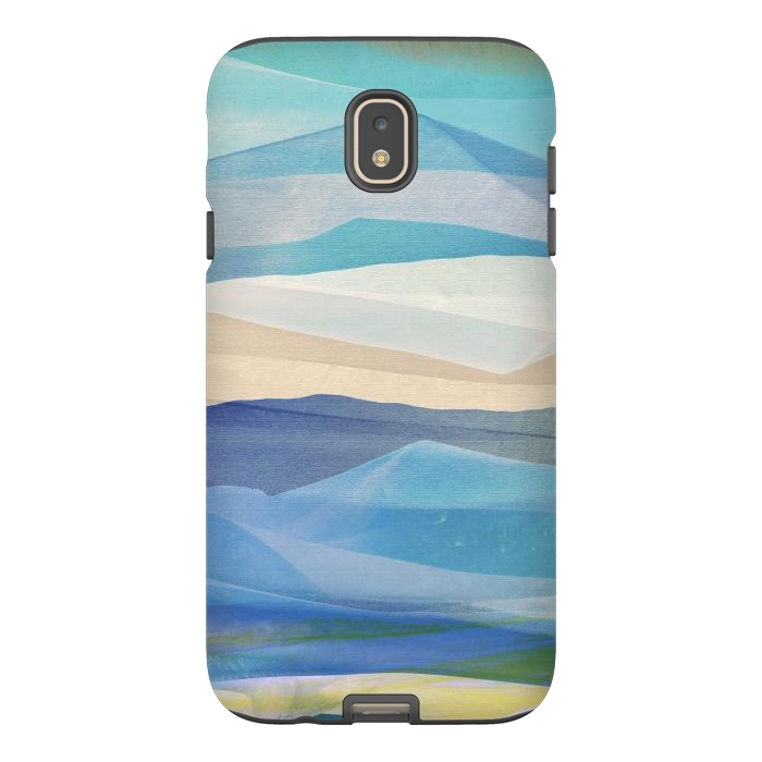 Galaxy J7 StrongFit Blue abstract mountain landscape - painted mountains by Oana 