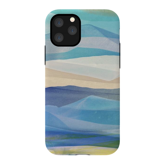 iPhone 11 Pro StrongFit Blue abstract mountain landscape - painted mountains by Oana 