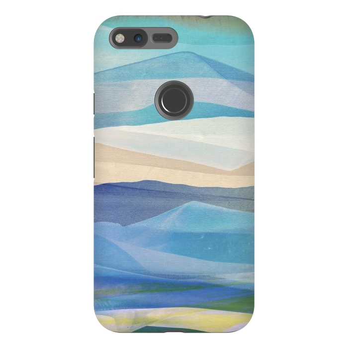 Pixel XL StrongFit Blue abstract mountain landscape - painted mountains by Oana 