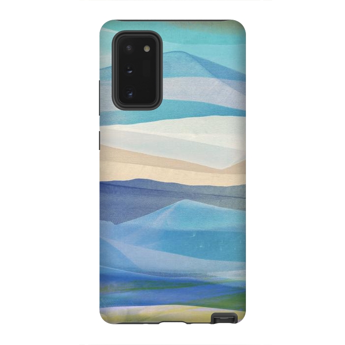 Galaxy Note 20 StrongFit Blue abstract mountain landscape - painted mountains by Oana 