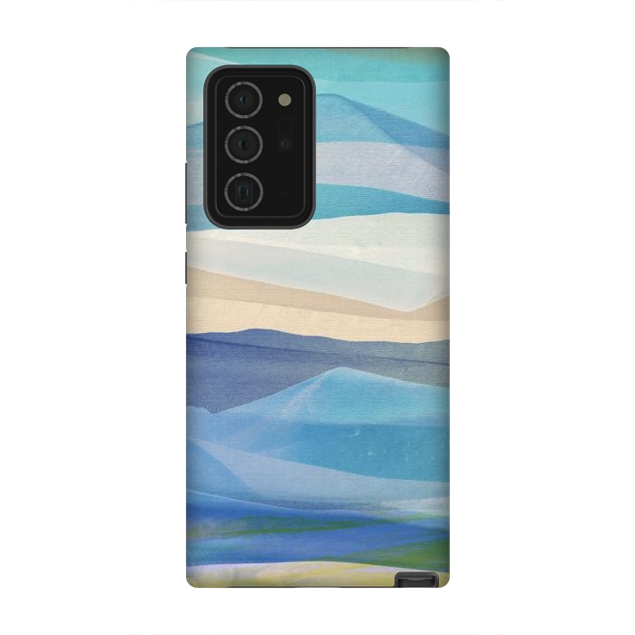 Galaxy Note 20 Ultra StrongFit Blue abstract mountain landscape - painted mountains by Oana 