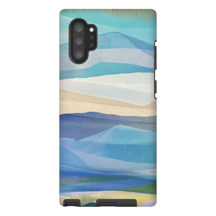 Galaxy Note 10 plus StrongFit Blue abstract mountain landscape - painted mountains by Oana 