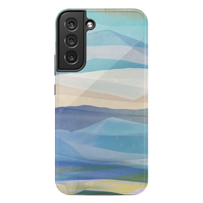 Galaxy S22 plus StrongFit Blue abstract mountain landscape - painted mountains by Oana 