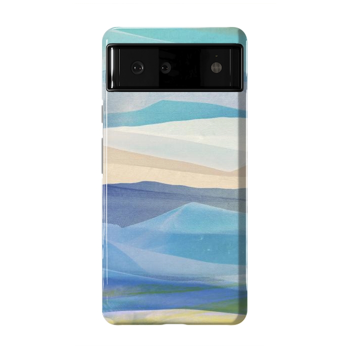 Pixel 6 StrongFit Blue abstract mountain landscape - painted mountains by Oana 