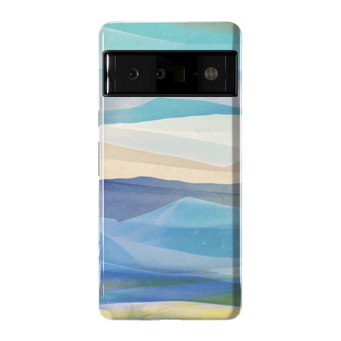 Pixel 6 Pro StrongFit Blue abstract mountain landscape - painted mountains by Oana 