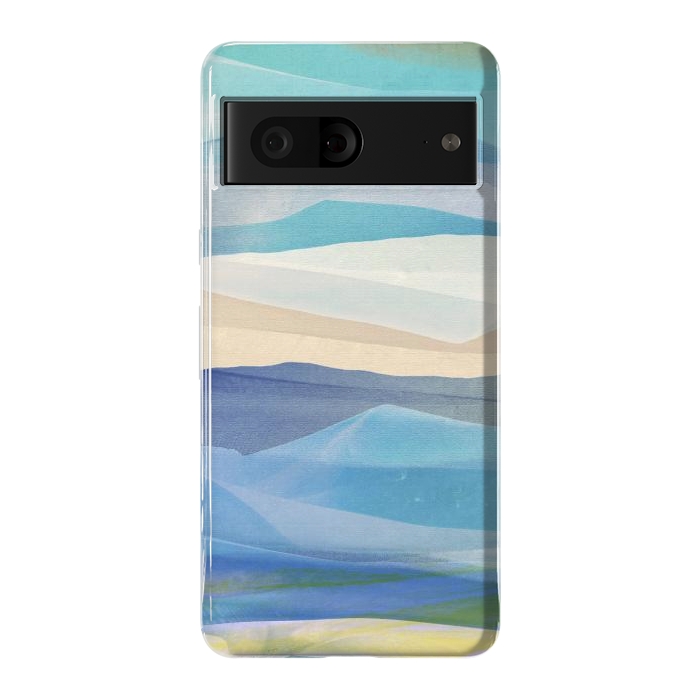 Pixel 7 StrongFit Blue abstract mountain landscape - painted mountains by Oana 