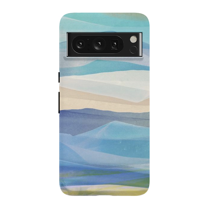 Pixel 8 Pro StrongFit Blue abstract mountain landscape - painted mountains by Oana 