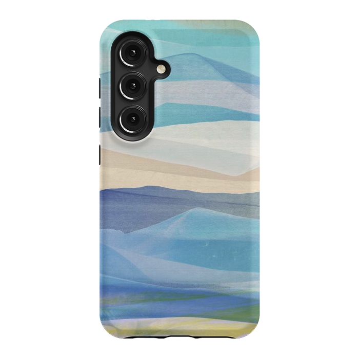 Galaxy S24 StrongFit Blue abstract mountain landscape - painted mountains by Oana 