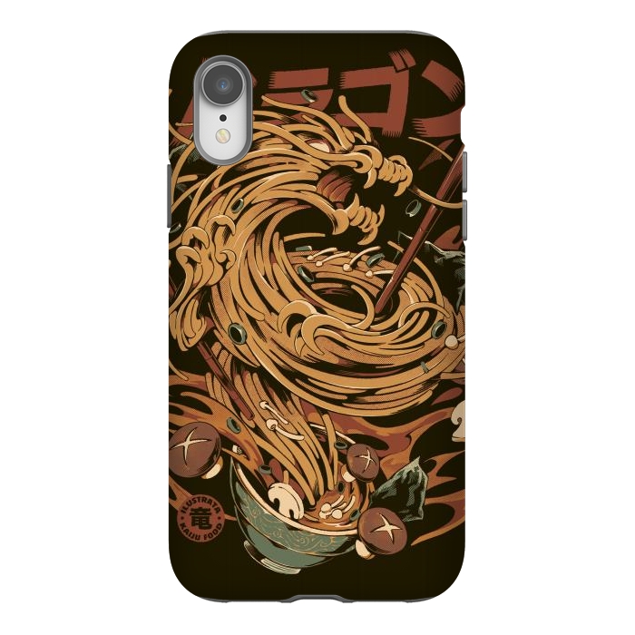 iPhone Xr StrongFit Noodle Dragon by Ilustrata