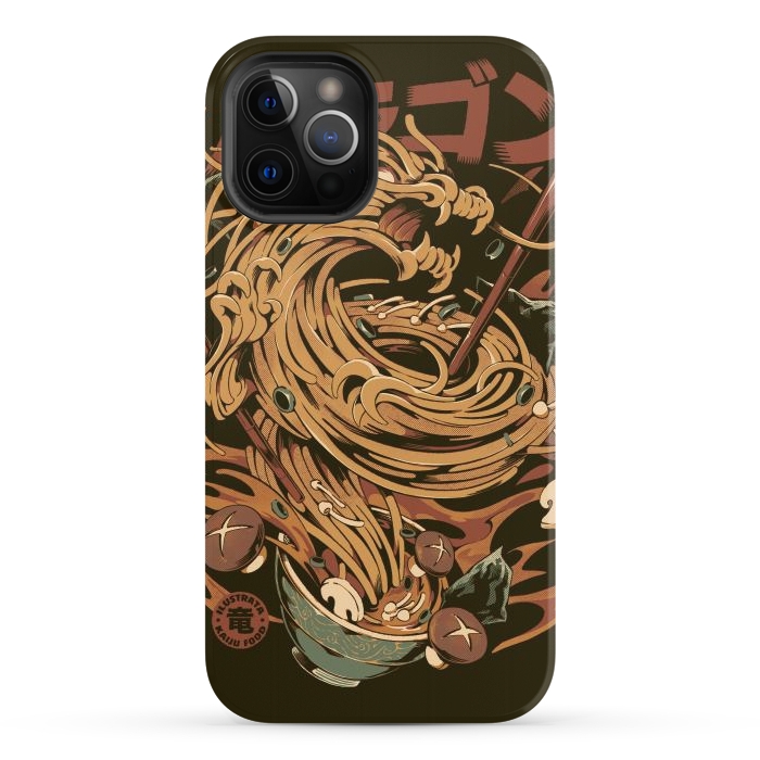 iPhone 12 Pro StrongFit Noodle Dragon by Ilustrata