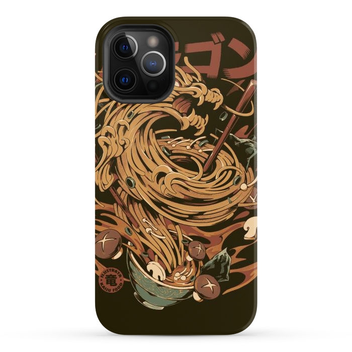 iPhone 12 Pro Max StrongFit Noodle Dragon by Ilustrata