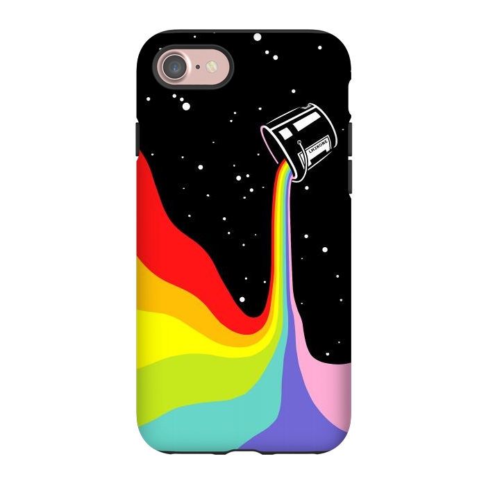 iPhone 7 StrongFit Space Paint Rainbow  by LM2Kone