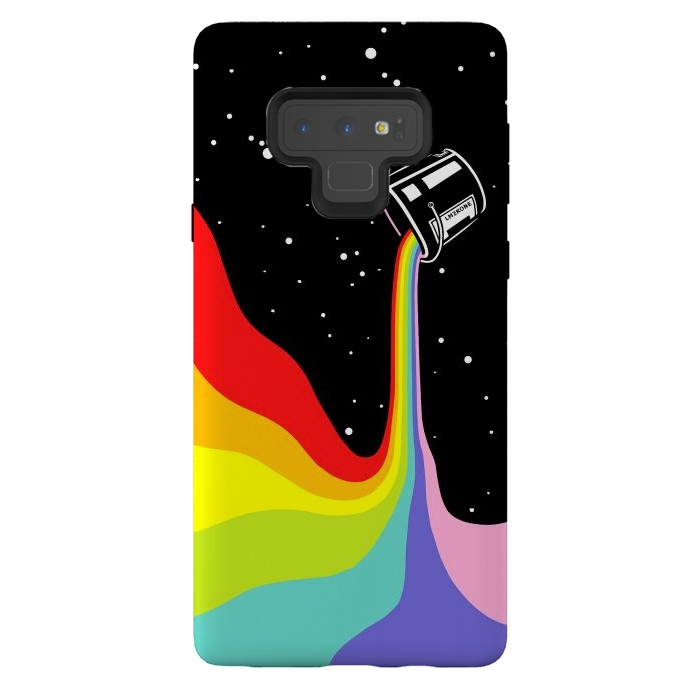 Galaxy Note 9 StrongFit Space Paint Rainbow  by LM2Kone