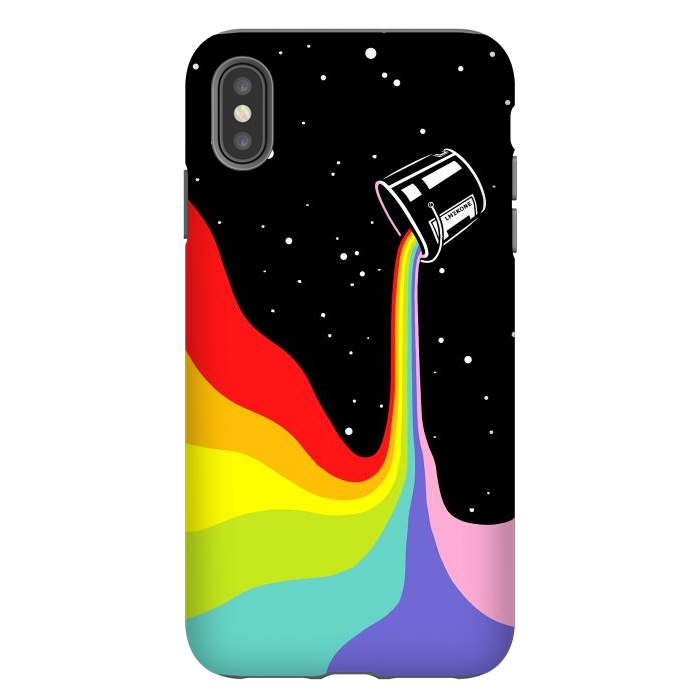 iPhone Xs Max StrongFit Space Paint Rainbow  by LM2Kone