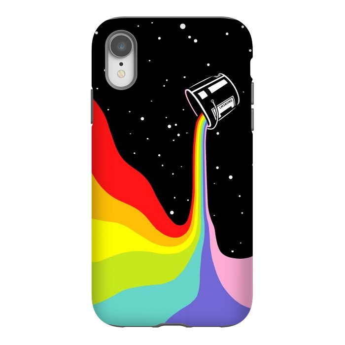 iPhone Xr StrongFit Space Paint Rainbow  by LM2Kone