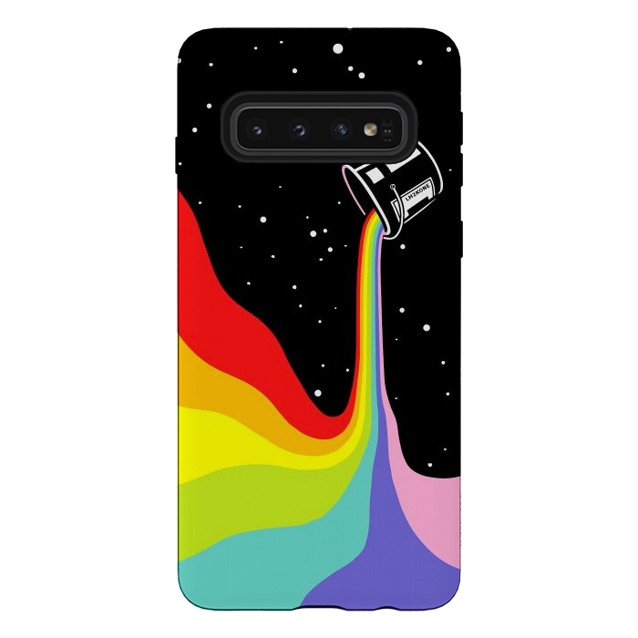 Galaxy S10 StrongFit Space Paint Rainbow  by LM2Kone