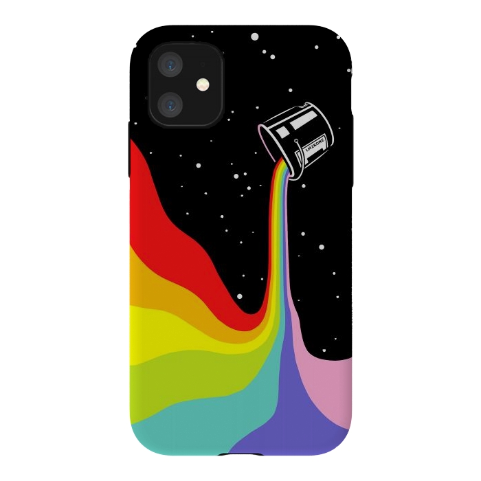 iPhone 11 StrongFit Space Paint Rainbow  by LM2Kone