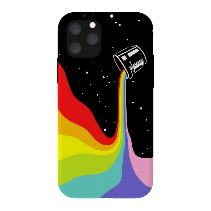 iPhone 11 Pro StrongFit Space Paint Rainbow  by LM2Kone