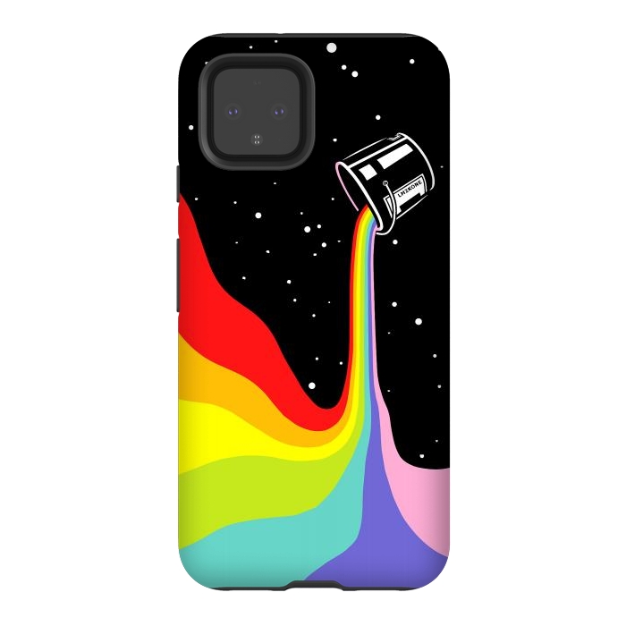 Pixel 4 StrongFit Space Paint Rainbow  by LM2Kone