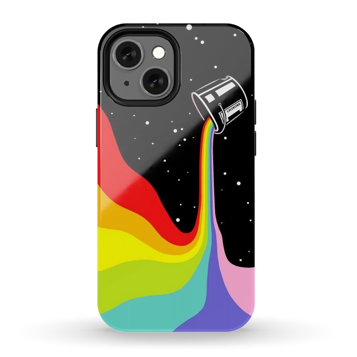 iPhone 12 mini StrongFit Space Paint Rainbow  by LM2Kone