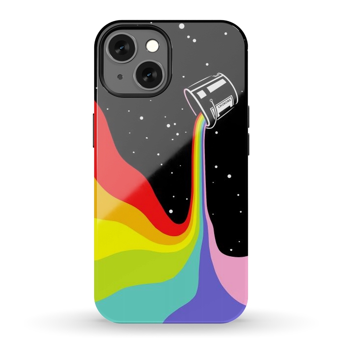 iPhone 13 StrongFit Space Paint Rainbow  by LM2Kone