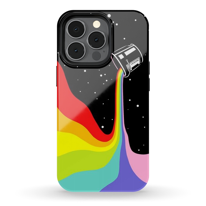 iPhone 13 pro StrongFit Space Paint Rainbow  by LM2Kone