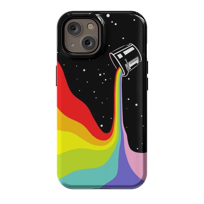 iPhone 14 StrongFit Space Paint Rainbow  by LM2Kone