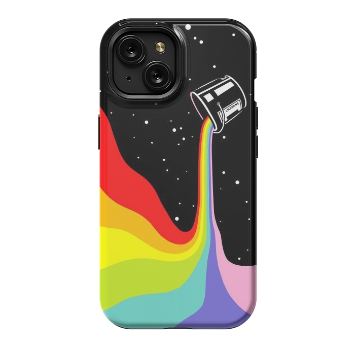 iPhone 15 StrongFit Space Paint Rainbow  by LM2Kone