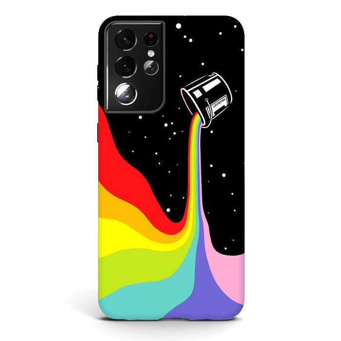 Galaxy S21 ultra StrongFit Space Paint Rainbow  by LM2Kone