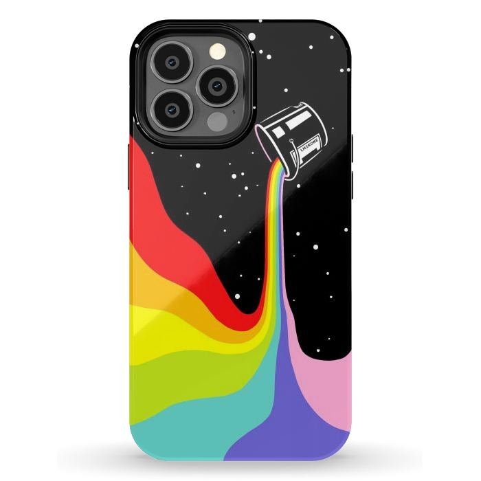 iPhone 13 Pro Max StrongFit Space Paint Rainbow  by LM2Kone