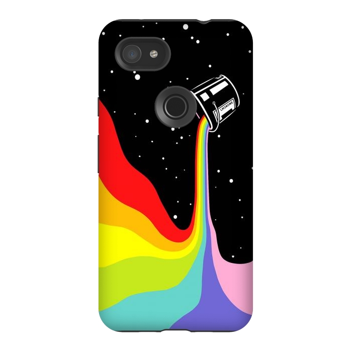 Pixel 3AXL StrongFit Space Paint Rainbow  by LM2Kone