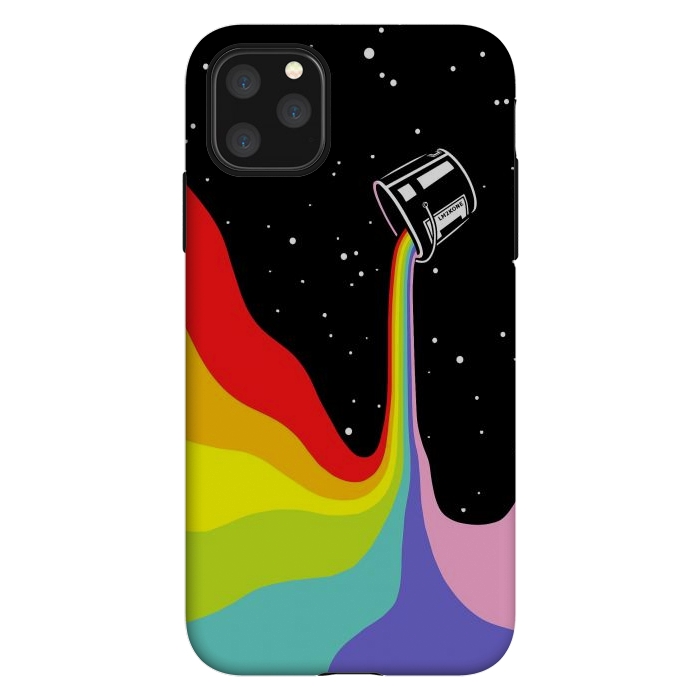 iPhone 11 Pro Max StrongFit Space Paint Rainbow  by LM2Kone