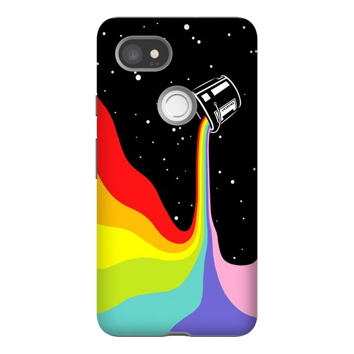 Pixel 2XL StrongFit Space Paint Rainbow  by LM2Kone