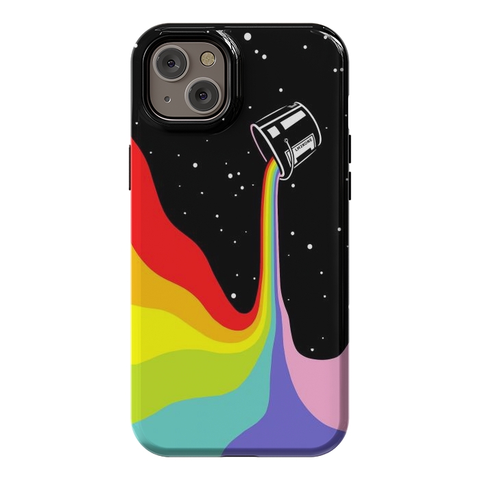 iPhone 14 Plus StrongFit Space Paint Rainbow  by LM2Kone