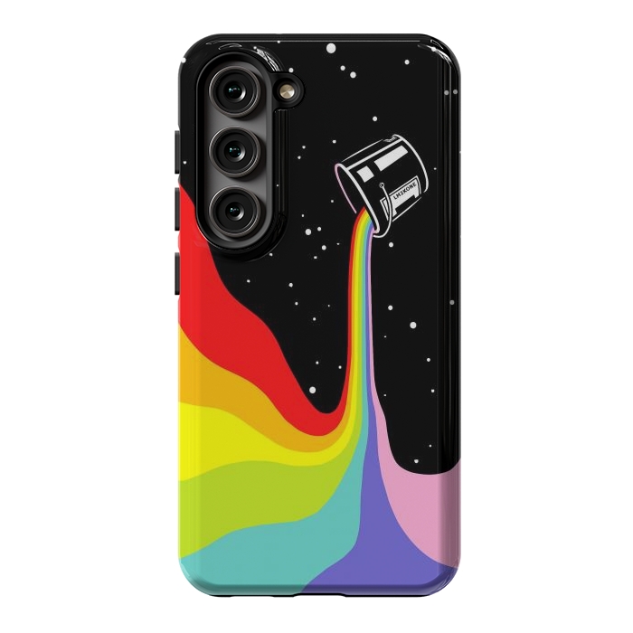 Galaxy S23 StrongFit Space Paint Rainbow  by LM2Kone