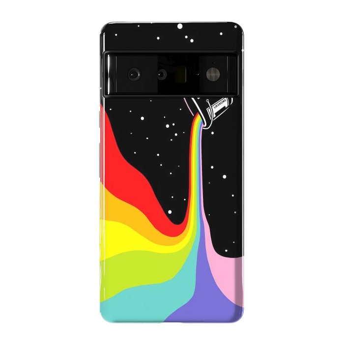 Pixel 6 Pro StrongFit Space Paint Rainbow  by LM2Kone