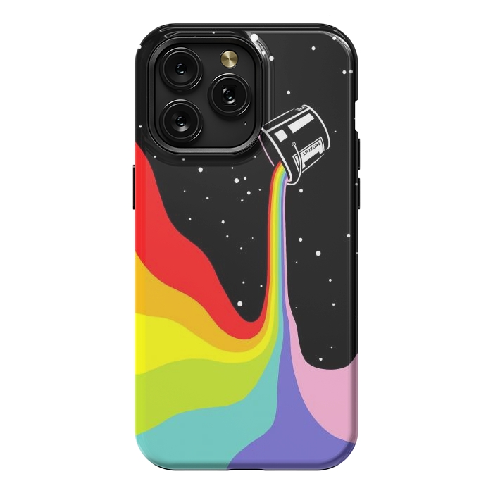 iPhone 15 Pro Max StrongFit Space Paint Rainbow  by LM2Kone